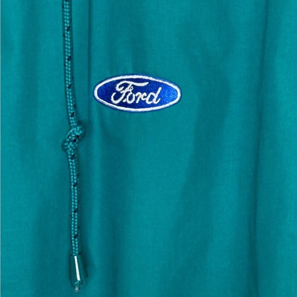 Vintage Ford Green Zip Up Windbreaker Jacket Coat Small Gorp Core Streetwear - Picture 2 of 8